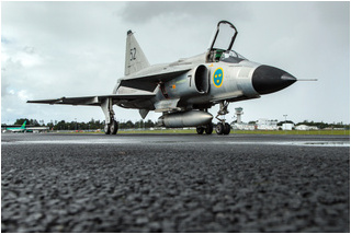 SwAFHF Viggen SE-DXN at Shannon Airport in July 2015
