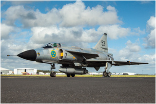SwAFHF Viggen SE-DXN at Shannon Airport in July 2015