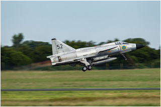 SwAFHF Viggen SE-DXN at Shannon Airport in July 2015