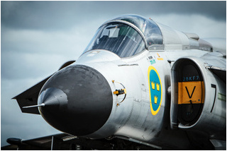 SwAFHF Viggen SE-DXN at Shannon Airport in July 2015
