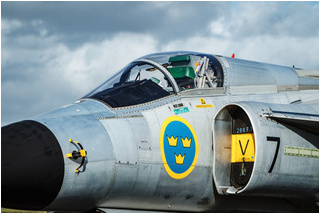 SwAFHF Viggen SE-DXN at Shannon Airport in July 2015
