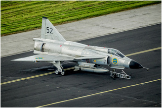 SwAFHF Viggen SE-DXN at Shannon Airport in July 2015