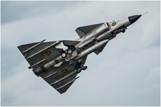 SwAFHF Viggen SE-DXN at Shannon Airport in July 2015