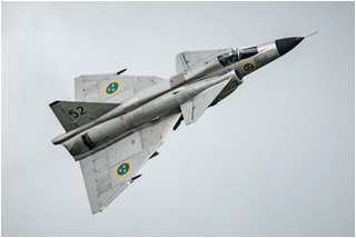 SwAFHF Viggen SE-DXN at Shannon Airport in July 2015