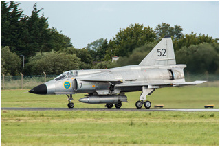 SwAFHF Viggen SE-DXN at Shannon Airport in July 2015