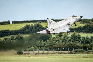 SwAFHF Viggen SE-DXN at Shannon Airport in July 2015