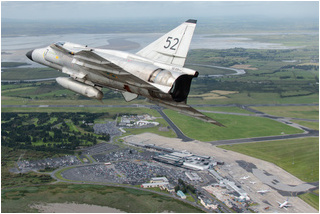 SwAFHF Viggen SE-DXN breaks overhead Shannon Airport