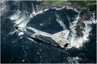 SwAFHF Viggen SE-DXN, over County Clare, Ireland, in July 2015