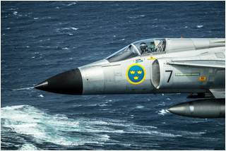 SwAFHF Viggen SE-DXN, over County Clare, Ireland, in July 2015