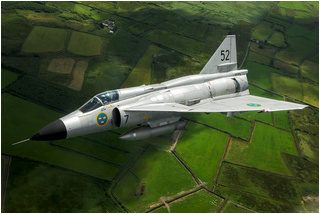 SwAFHF Viggen SE-DXN, over County Clare, Ireland, in July 2015