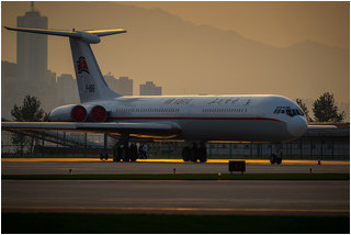 Air Koryo Ilyushin Il-62 P-885 at sunset