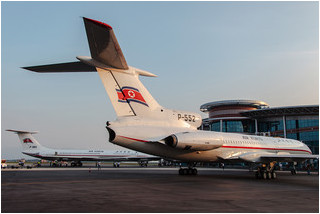 Air Koryo Tupolev Tu-154B P-552 with Ilyushin Il-62M P-885 in the background