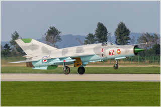 KPAAF Mikoyan-Gurevich MiG-21 takes off for its display