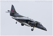 RAF Cottesmore - Group Captain Gary Waterfall OBE Joint Force Harrier Commander and Cottesmore Station Commander performs the Harriers last ever bow in RAF Service